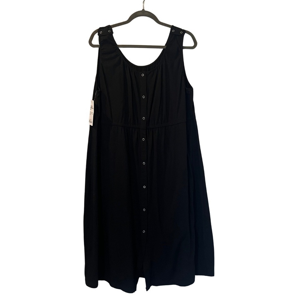 Baby Be Mine L/XL Nursing Maternity Dress Black Cotton Snap Front NWT